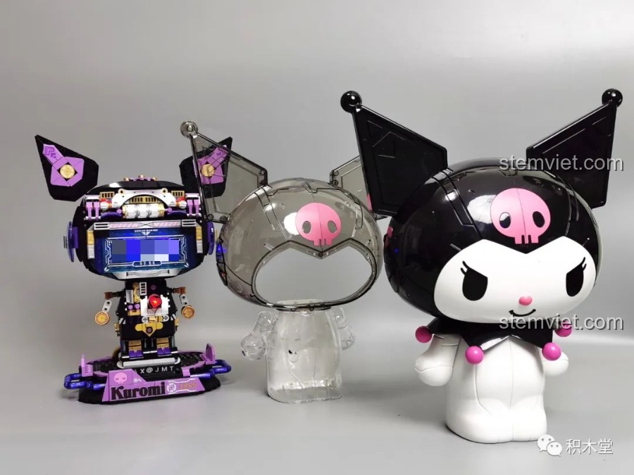 Mô hình Kuromi bán cơ khí TOP TOY TC1803 phiên bản màu đặc, trông giống một chú heo đất Kuromi.