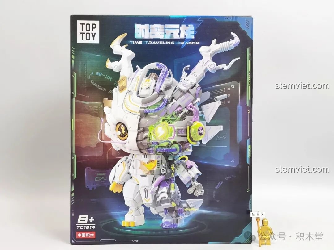 Hộp sản phẩm bộ lắp ráp TOP TOY TC1814 Rồng Thời Không, review đồ chơi cho bé trai.