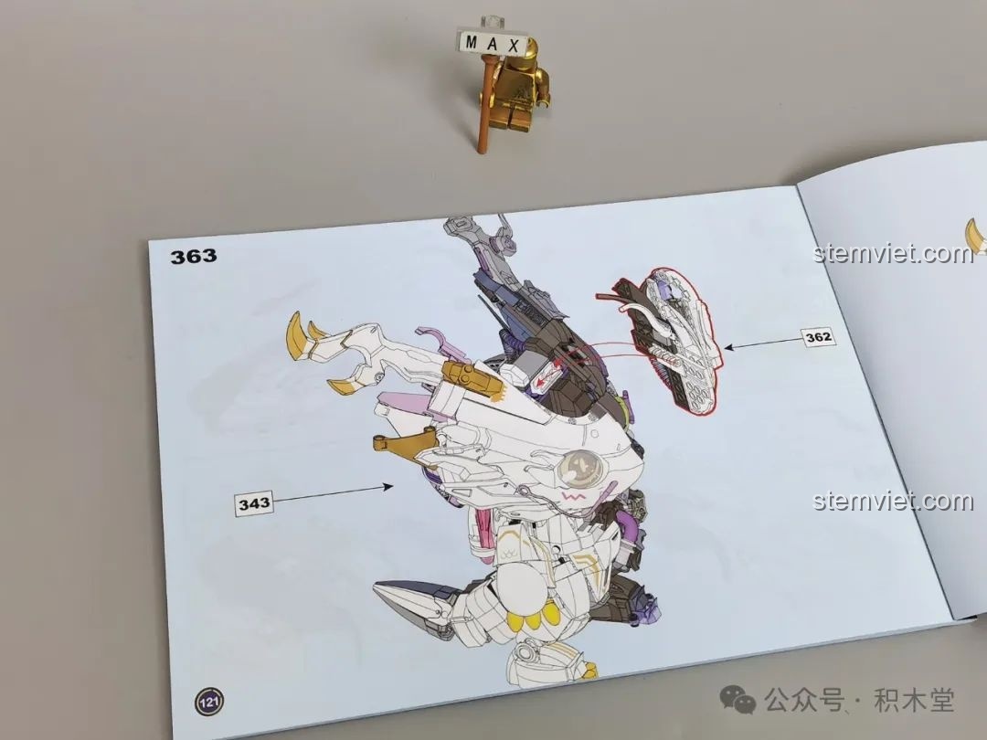 Trang cuối sách hướng dẫn bộ lắp ráp TOP TOY TC1814 Rồng Thời Không, tổng cộng 363 bước.