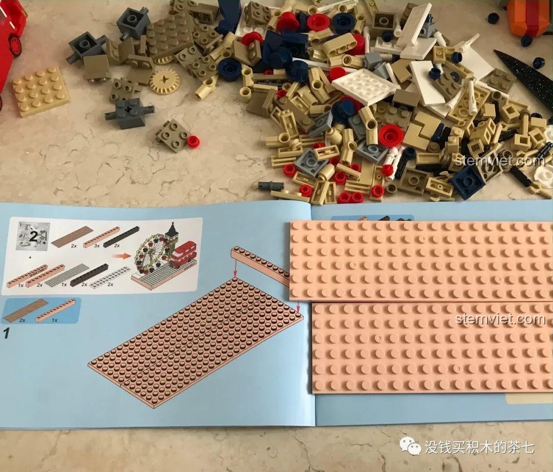 Các thanh mảnh ghép tạo khung vòng quay London Eye trong bộ Wekki 516000.