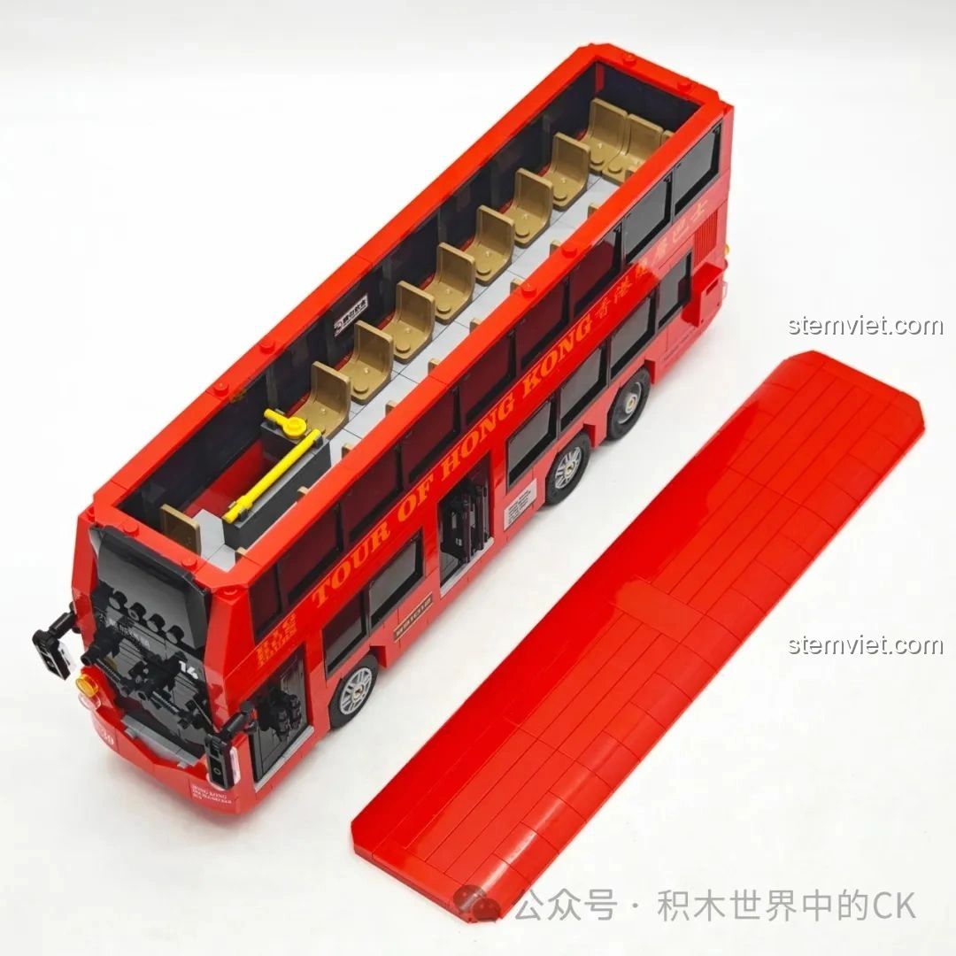 Mô hình Xe Buýt Hai Tầng Hồng Kông Zhe Gao 991012 có thể tách rời thành hai tầng, giúp dễ dàng quan sát và chơi đùa.