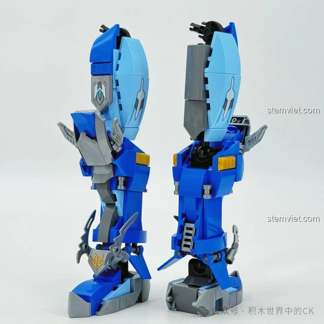 Ảnh 13 của bộ lắp ráp ZHEGAO GZ2028 Cơ Giáp Triệu Vân Hổ Uy Tướng Quân, mô tả chi tiết chân. Review đồ chơi robot Triệu Vân GZ2028.