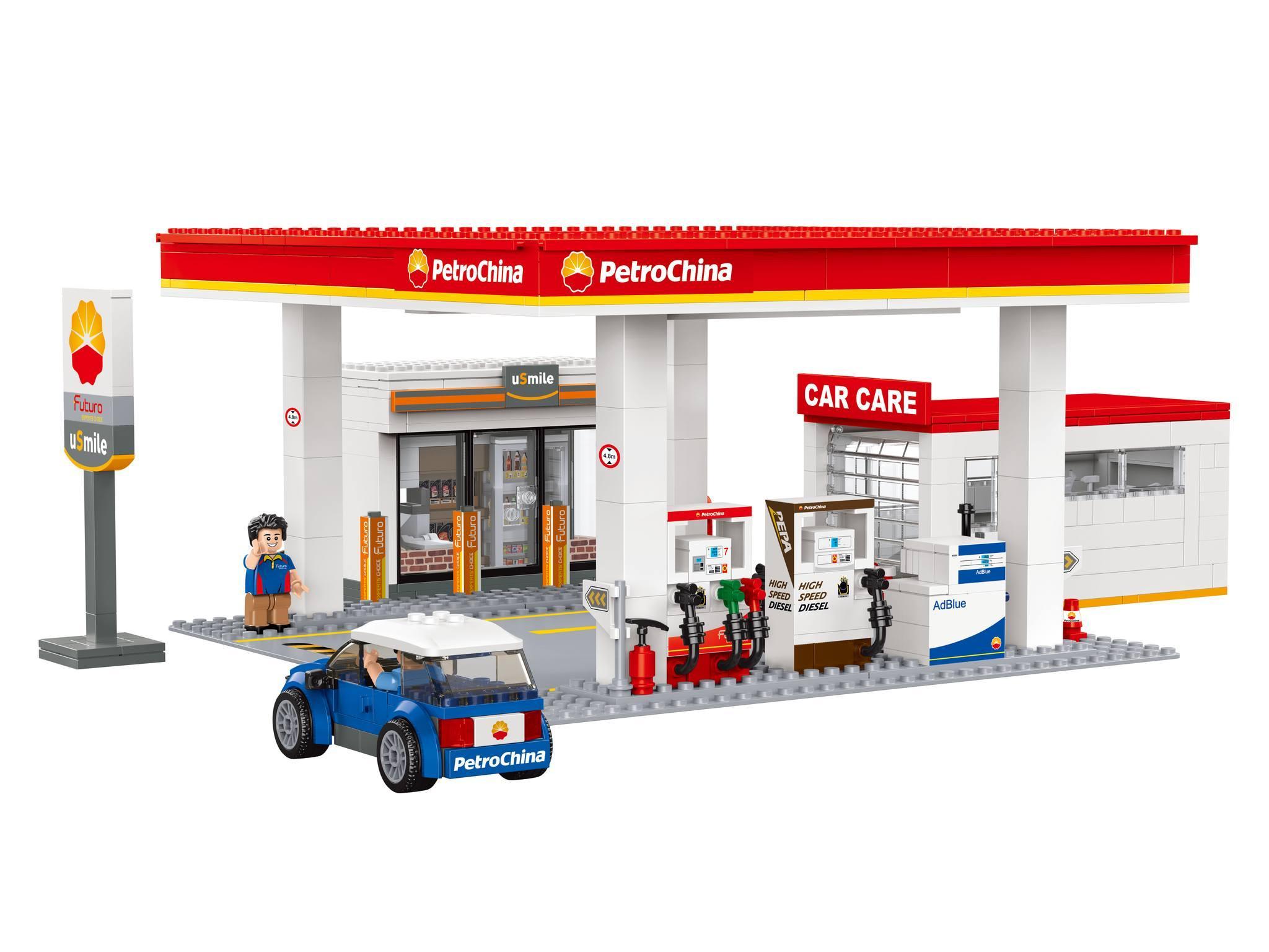 Bộ lắp ghép Trạm xăng PetroChina Royal Toys RTS8, mô hình tổng thể sống động với xe và minifigure, phù hợp bé trai 6-12 tuổi, giá tốt.