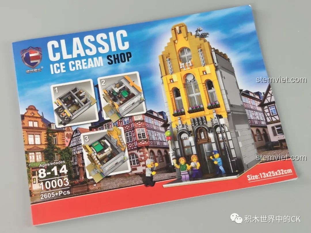 Sách hướng dẫn lắp ráp chi tiết của bộ Mô hình kiến trúc đường phố 10003, bìa sách in hình sản phẩm hoàn thiện.