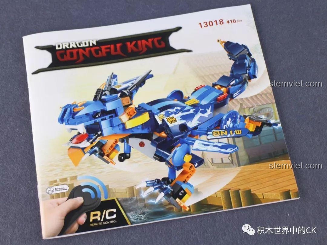 Sách hướng dẫn lắp ráp chi tiết cho bộ Mould King 13018 Rồng Sét Vương Quốc Kung Fu.