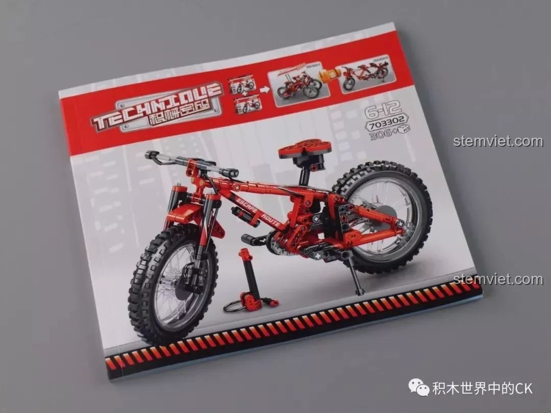 Sách hướng dẫn lắp ráp chi tiết của bộ Sembo 703302 Mô hình xe đạp địa giá bình dân cho bé trai 6+.