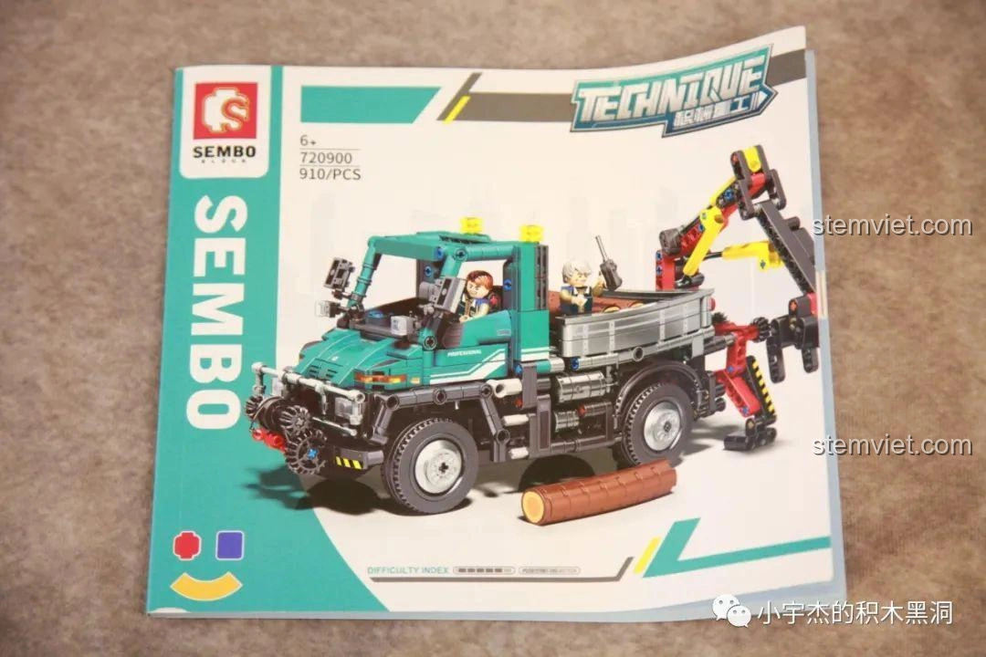 Sách hướng dẫn lắp ráp chi tiết cho bộ đồ chơi Xe tải công trình Unimog U400 SEMBO Block 720900.