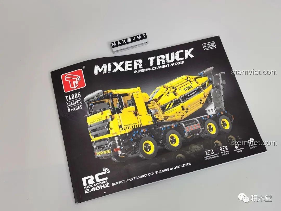 Sách hướng dẫn lắp ráp của bộ lắp ráp Xe Trộn Bê Tông Tycole T4005, chi tiết 162 trang, 548 bước.