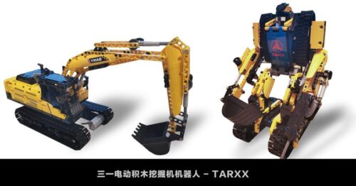 Bộ lắp ráp Robot Máy Xúc TARXX SANY C91004, đồ chơi mô hình biến hình 2 trong 1 cho bé trai 8 tuổi.