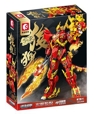 Hộp đồ chơi lắp ráp Robot Cơ Giáp Suanni Mắt Lửa SEMBO 103368 màu đỏ vàng rực rỡ, phù hợp cho bé trai 6 tuổi, giá tốt.