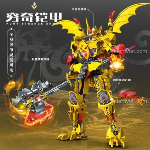 Mô hình Robot Cùng Kỳ SEMBO 103369 với khớp linh hoạt, đồ chơi mô hình Khung Giáp Thép Cùng Kỳ cho bé trai 6 tuổi