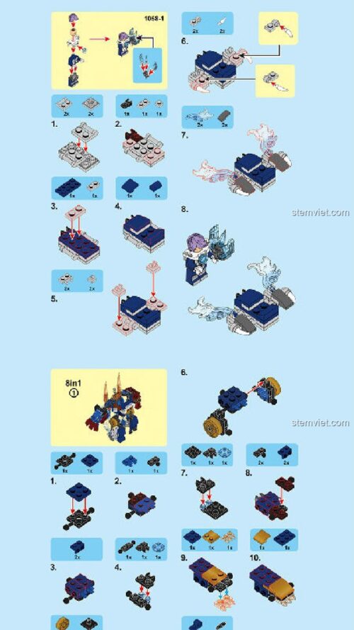 Hướng Dẫn Lắp Ráp SEMBO 588 Chiến Binh Giáp - Bộ Lắp Ráp Robot Hợp Thể 8 Trong 1 Glory Hegemony SEMBO 1058 - hướng dẫn lắp ráp SEMBO 588 Chiến binh giáp