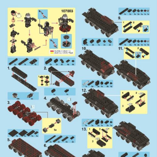 Sách hướng dẫn lắp ráp SEMBO 107003 Xe Vận Chuyển Quân Sự CN171 Cỡ Nhỏ, hướng dẫn lắp ghép SEMBO 107003 Xe Quân Sự CN171