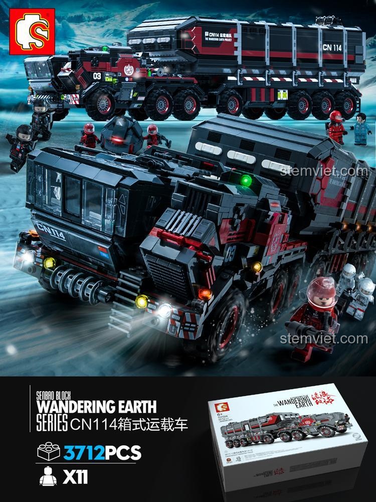 đồ chơi xây dựng Xe Tải Khổng Lồ The Wandering Earth, tái hiện cảnh quan phim Lưu Lạc Địa Cầu, đồ chơi xây dựng xe tải khổng lồ, phù hợp bé trai 6 tuổi, chất lượng đảm bảo.
