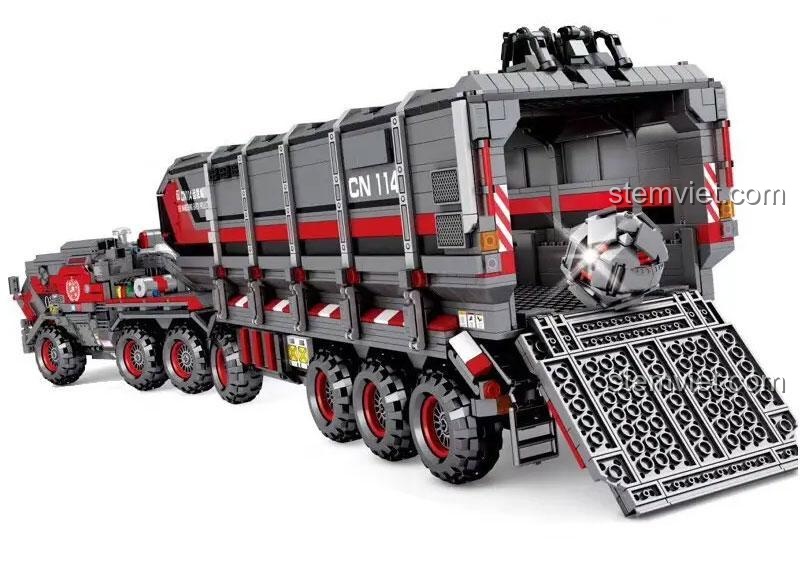 Mô hình chi tiết đồ chơi lắp ráp 009, đồ chơi mô hình xe tải khổng lồ, tái hiện chân thực từ phim Lưu Lạc Địa Cầu, phù hợp bé trai 6 tuổi, giá tốt.