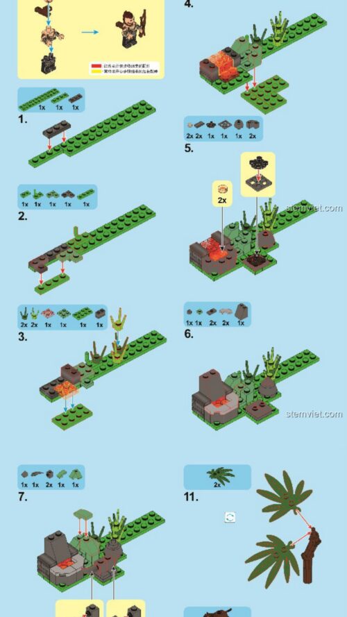 Nhân vật game Vương Giả Vinh Diệu Sembo 11838-11841 hướng dẫn lắp ghép Sembo 11838 Mô hình Thành Cát Tư Hãn