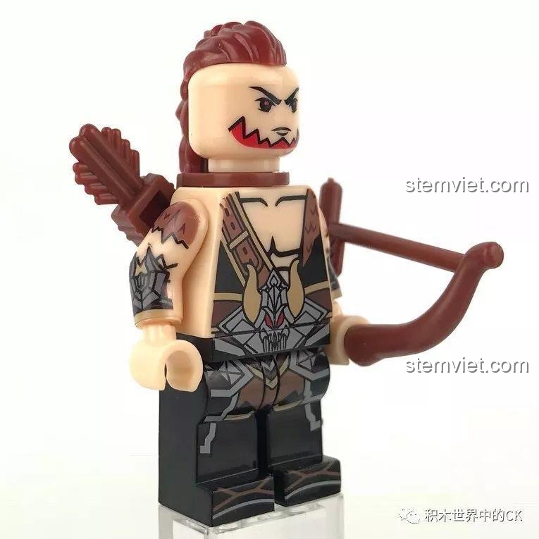 Minifigure Thành Cát Tư Hãn với cung tên từ bộ đồ chơi mô hình Sembo 11838.