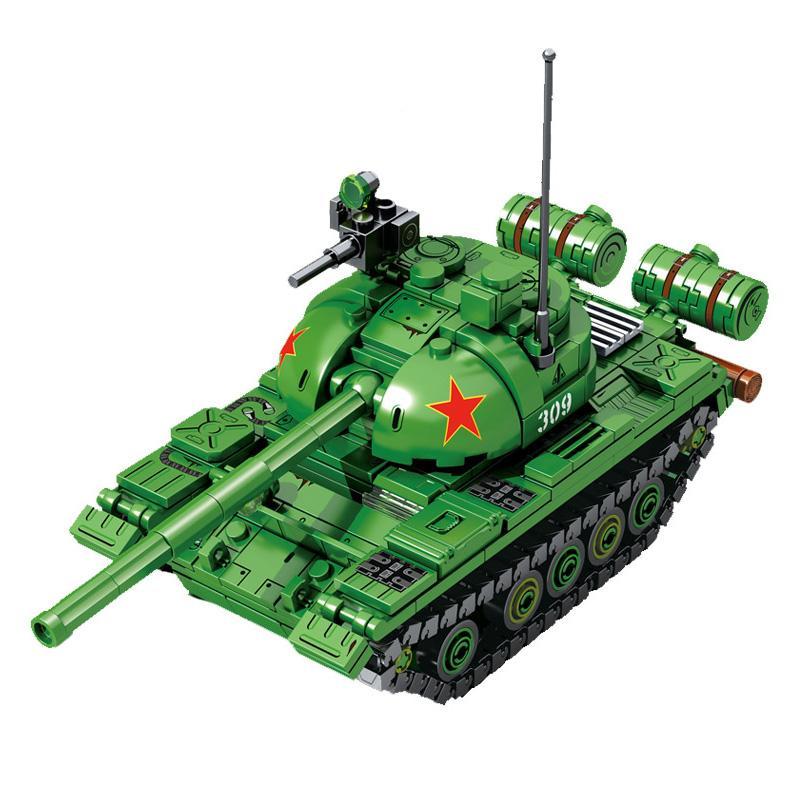 Bộ đồ chơi Xe tăng Type 59 SEMBO 203105 màu xanh lá, thiết kế chân thực, phù hợp bé trai 6 tuổi, giá tốt.