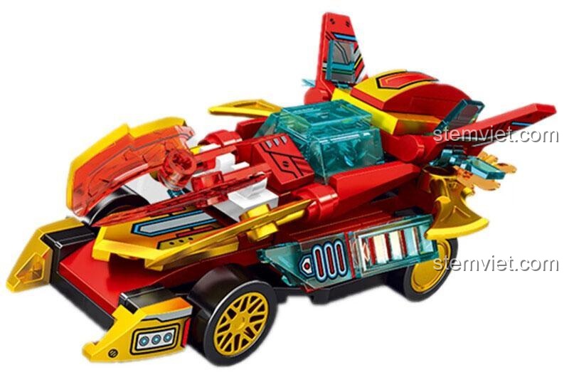 Hộp trưng bày trọn bộ đồ chơi xếp hình xe đua tốc độ Sembo Coolteam, bao gồm mẫu 2821 Galloping Sharp Sword, dành cho con trai 6 tuổi.