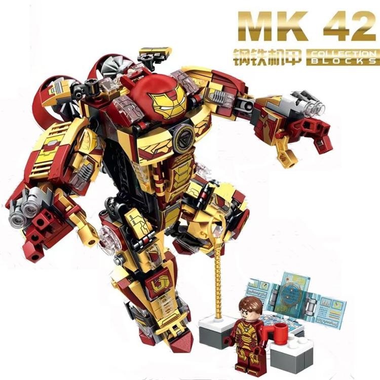 Mô hình đồ chơi lắp ráp SEMBO 60021 Robot Hulkbuster MK42 cho bé trai 6 tuổi. Bộ xếp hình siêu anh hùng Marvel giá rẻ, chất lượng cao.