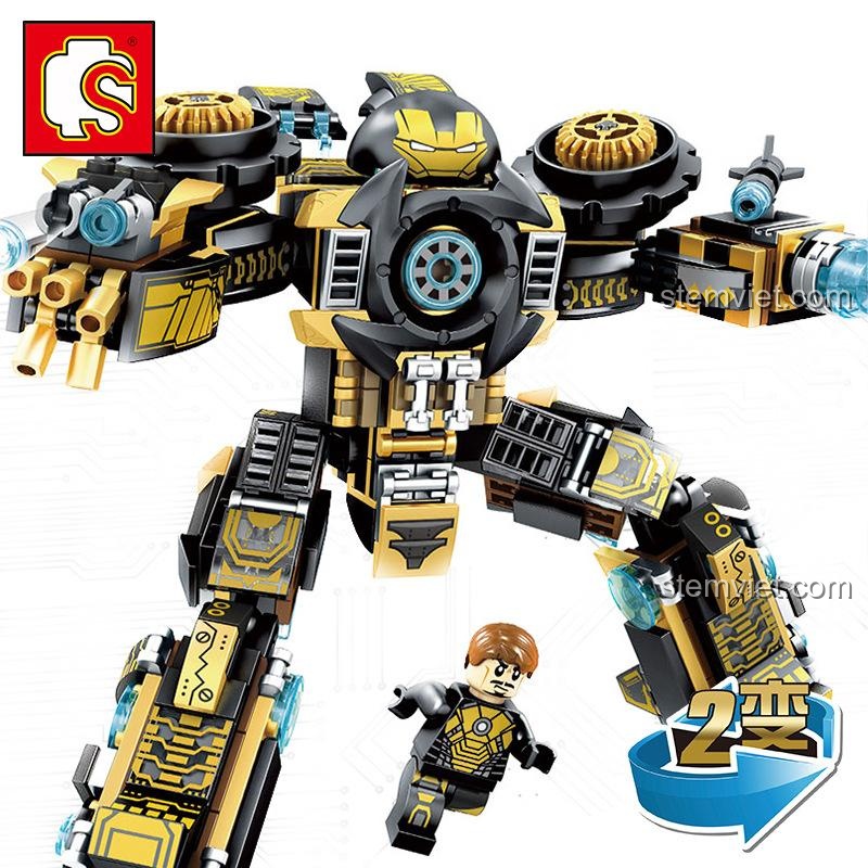 Ảnh quảng cáo chính thức của bộ đồ chơi Sembo 60023 Bộ Giáp Người Sắt MK23.