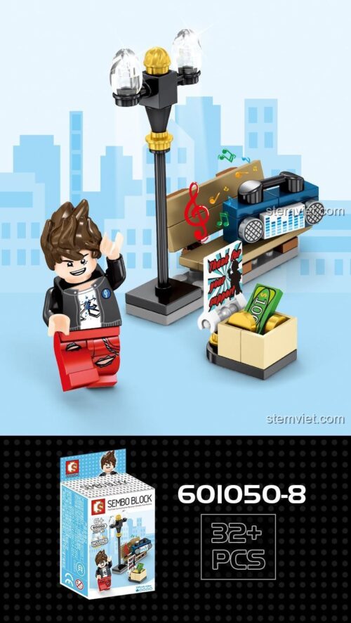 Toàn cảnh bộ sưu tập 8 mẫu đồ chơi xếp hình Sembo 601050 chủ đề cuộc sống thành phố, quà tặng giá rẻ cho bé trai 6 tuổi.