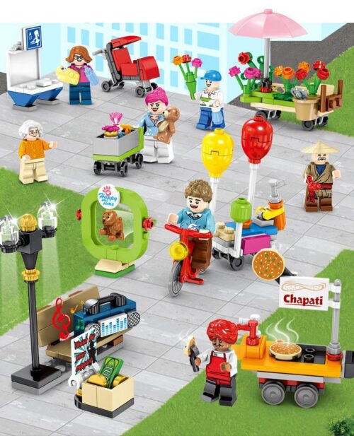 Mô hình nhạc công đường phố Sembo 601050-8, bộ lắp ráp 32 mảnh cho con trai, chất lượng tốt.