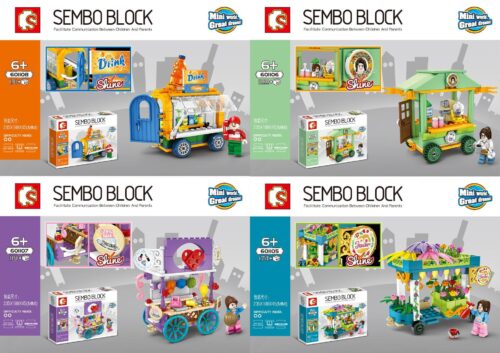 Bộ lắp ráp Xe đẩy bán nước giải khát Sembo 601108, đồ chơi xếp hình cho bé gái 6 tuổi giá rẻ.