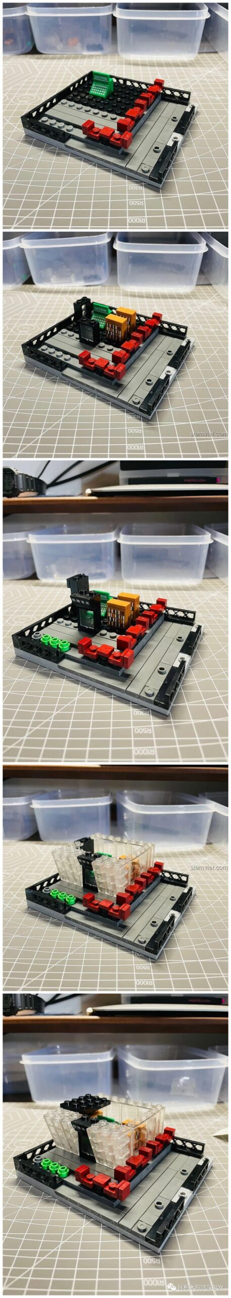 Quá trình lắp ráp đế nền của bộ đồ chơi lắp ráp 601151, bước đầu tiên quan trọng, đồ chơi giáo dục STEM.