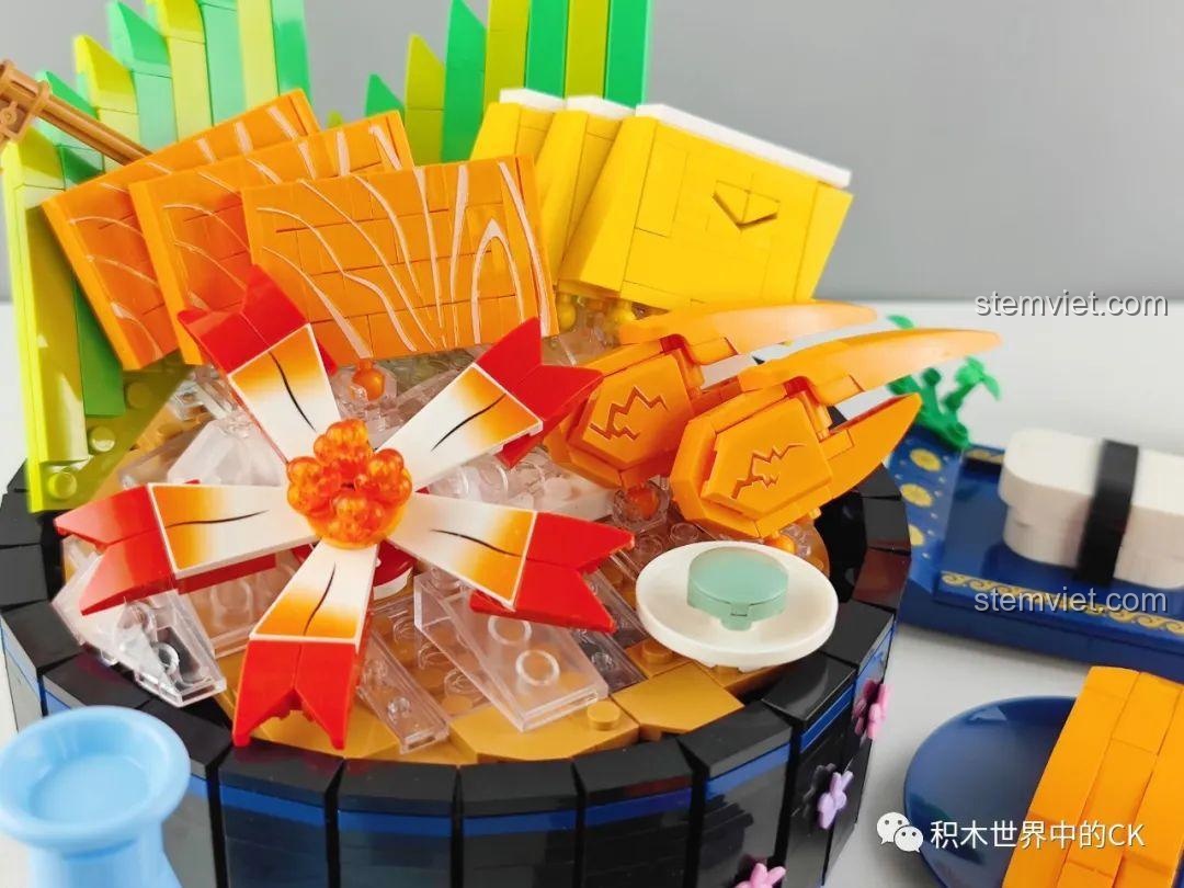 Mô hình đồ chơi lắp ráp SEMBO 601414 món ăn nhẹ phong cách Nhật trên đĩa.