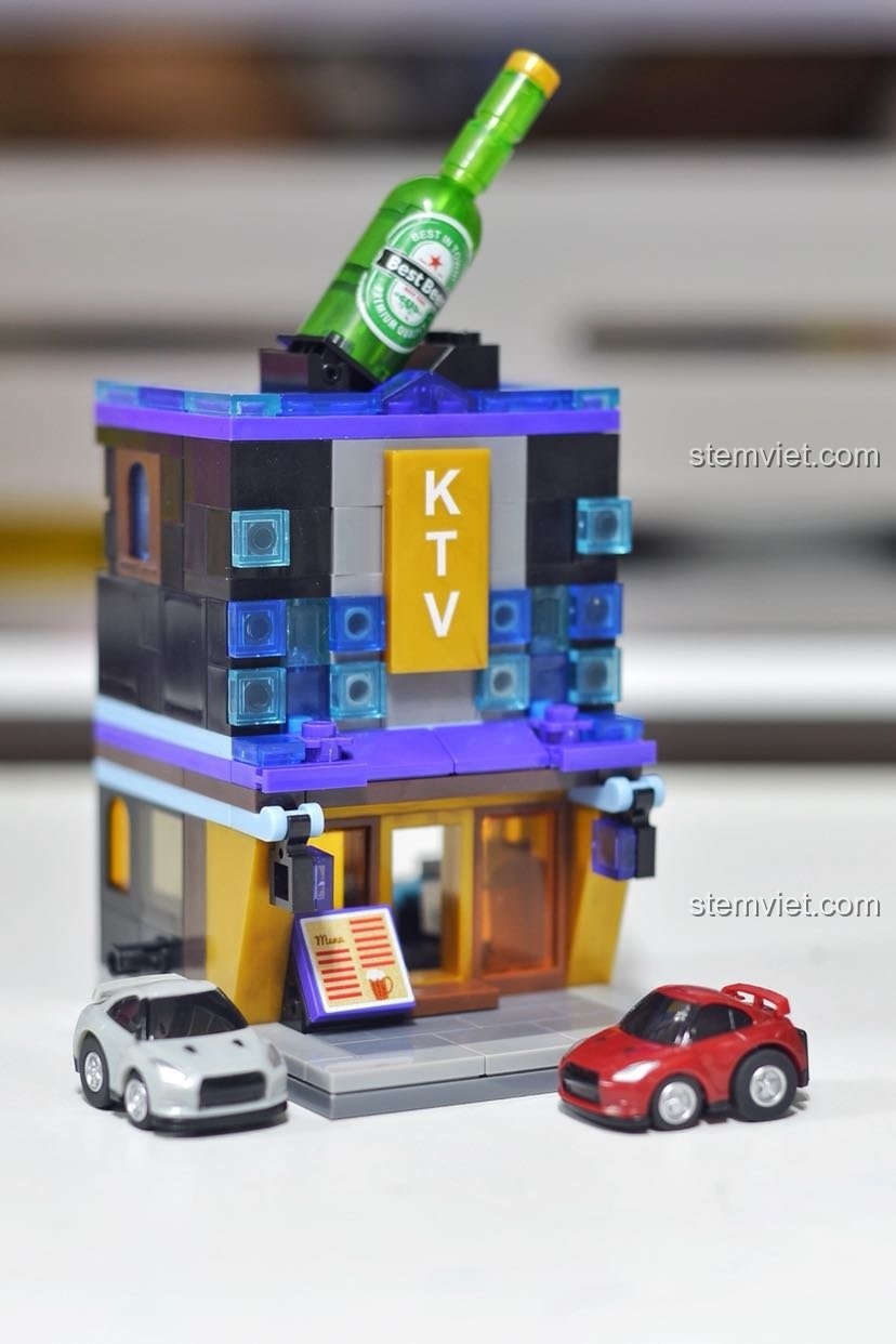 Phối cảnh đường phố của Mô hình quán Karaoke 601513, rất sống động.