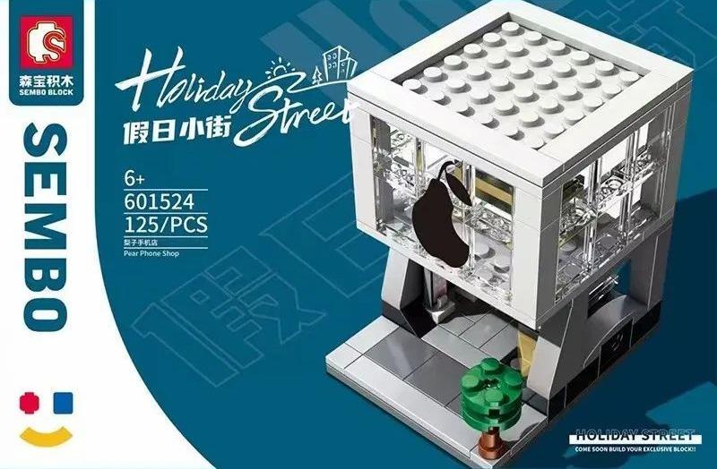 Hộp bộ lắp ghép Cửa hàng điện thoại Quả Lê Sembo 601524. Món đồ chơi xếp hình sáng tạo cho con trai 6 tuổi, giá rẻ.