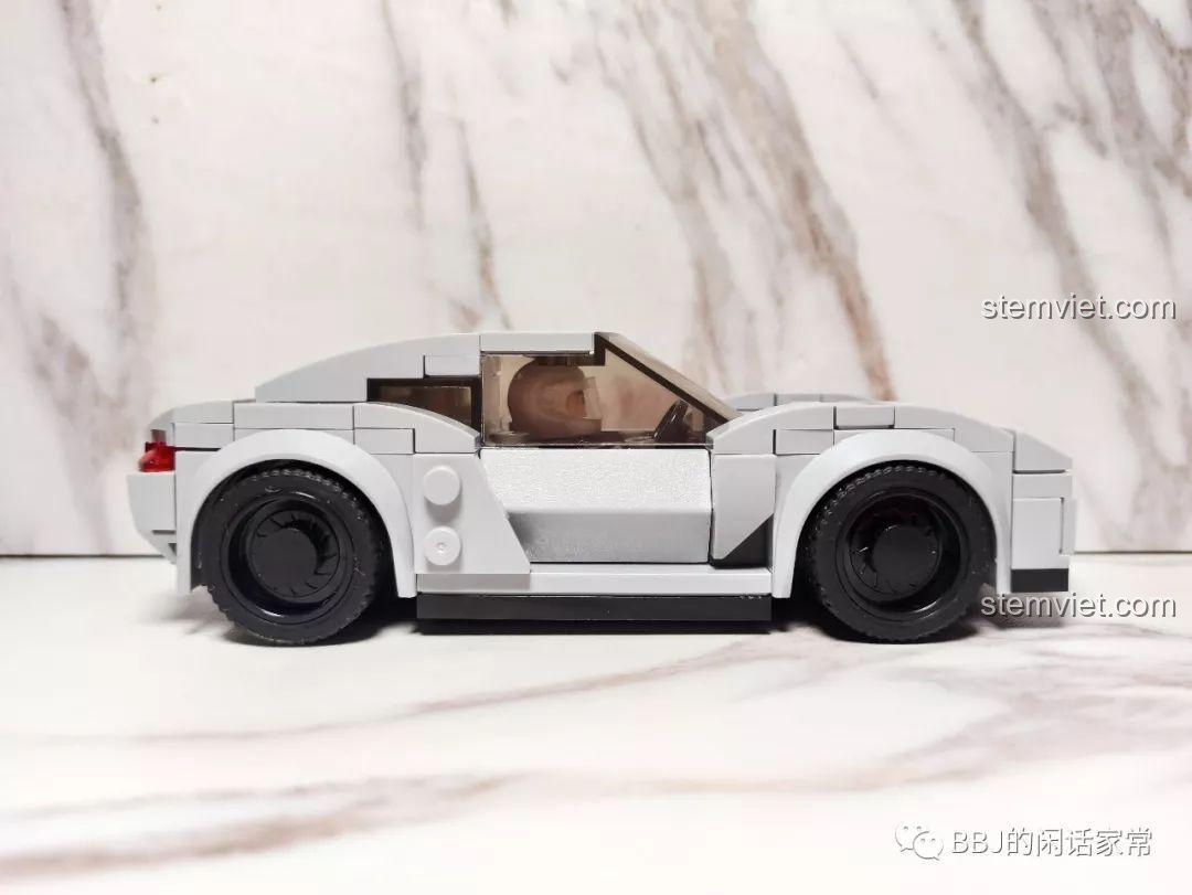 Góc nhìn từ trên xuống của đồ chơi lắp ghép Siêu xe Rezvani Beast Alpha Sembo, khoe trọn thiết kế mui xe.