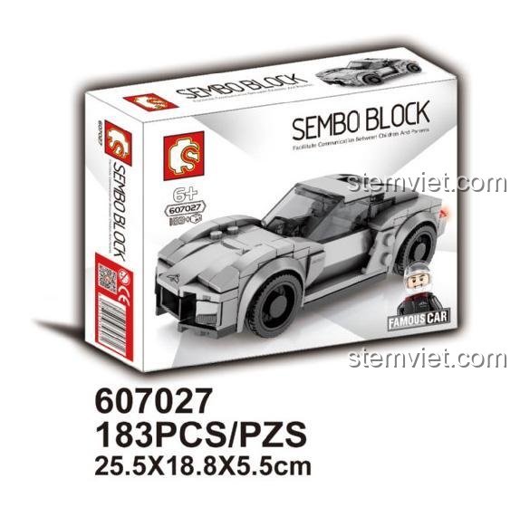 Hình ảnh hộp sản phẩm của bộ xếp hình 607027 Siêu xe Rezvani Beast Alpha, thể hiện rõ số chi tiết và kích thước hộp.