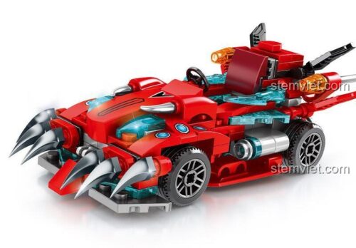 Mô hình Xe Đua Quái Vật Vuốt Sắt SEMBO 607034 sau khi lắp ráp từ 172 chi tiết, đi kèm một minifigure tay đua dũng cảm. Giá tốt cho bé trai.