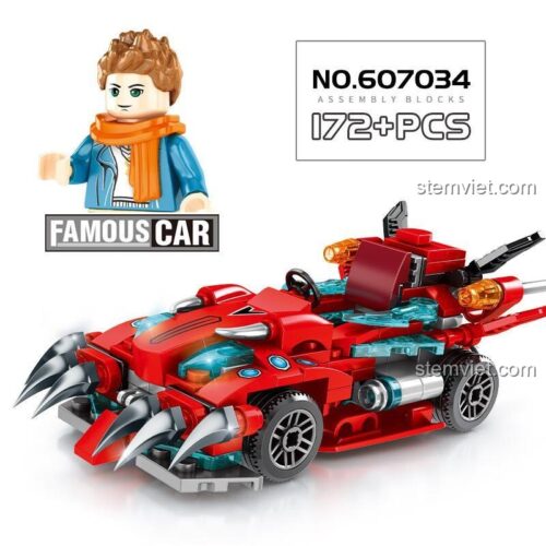 Toàn bộ series đồ chơi lắp ghép xe đua Famous Car của SEMBO, bao gồm mẫu 607034 Xe Đua Quái Vật Vuốt Sắt cho bé trai 6 tuổi.