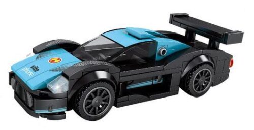 Mô hình bộ lắp ráp Sembo 607096 Siêu xe Maserati MC12 màu đen và xanh lơ, đồ chơi giá rẻ cho bé trai 6 tuổi.