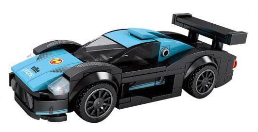 Mô hình bộ lắp ráp Sembo 607096 Siêu xe Maserati MC12 màu đen và xanh lơ, đồ chơi giá rẻ cho bé trai 6 tuổi.