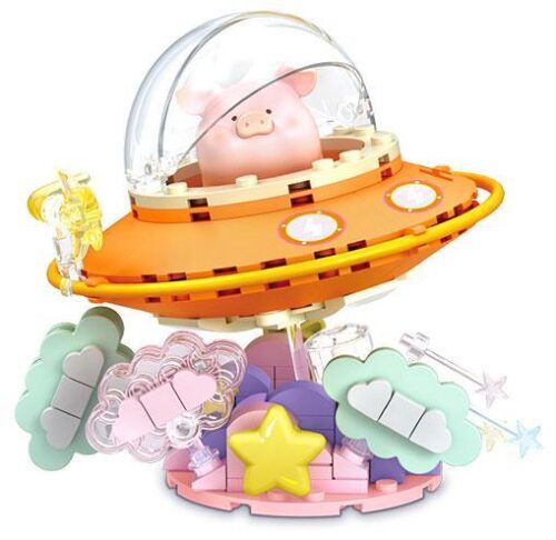 Bộ lắp ghép Đĩa bay Lulu Piggy SEMBO 608078, đồ chơi mô hình UFO Lulu Piggy có đèn LED, phù hợp bé gái 6 tuổi, giá tốt.