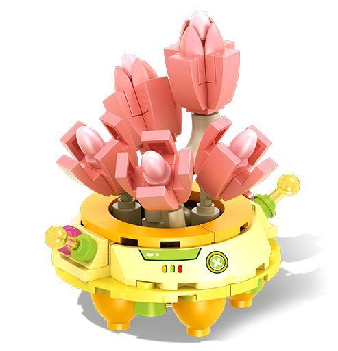 Bộ lắp ghép chậu cây mọng nước Tiểu UFO Allen SEMBO 611045 màu hồng vàng, đồ chơi mô hình trang trí cho bé gái 6 tuổi, giá tốt.