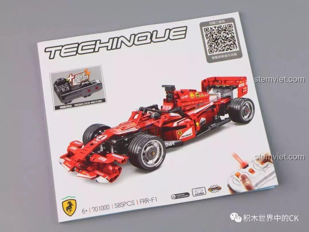 Sách hướng dẫn và decal của bộ xếp hình Xe đua Công thức 1 Sembo 701000.