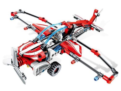 bộ lắp ghép Máy bay cánh quạt SEMBO 701301 màu đỏ trắng, đồ chơi lắp ráp cho bé trai 6 tuổi, giá tốt