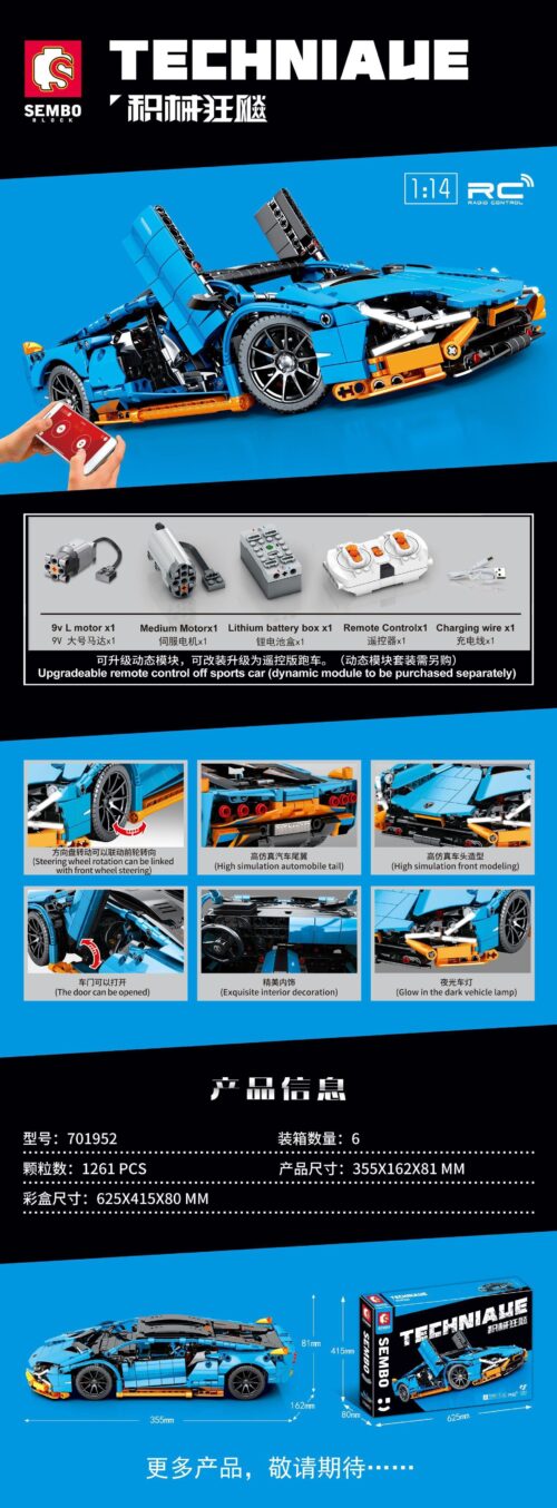 bộ lắp ráp Siêu xe Lamborghini Sián FKP 37 điều khiển từ xa có đèn LED, tỉ lệ 1:14, dành cho con trai 6 tuổi, giá tốt.