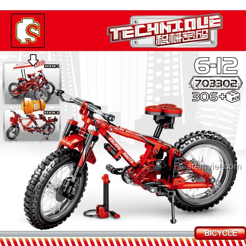Hộp đồ chơi mô hình Sembo 703302 xe đạp leo núi, 306 chi tiết, quà tặng cho bé trai.