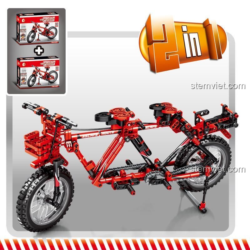 Chi tiết các tính năng của đồ chơi lắp ghép Sembo 703302: cổ xe đánh lái, xích chuyển động.