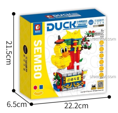 Hộp sản phẩm đồ chơi mô hình Vịt Vàng Hoàng Cung Sembo 708991, quà tặng sáng tạo cho bé gái và bé trai.