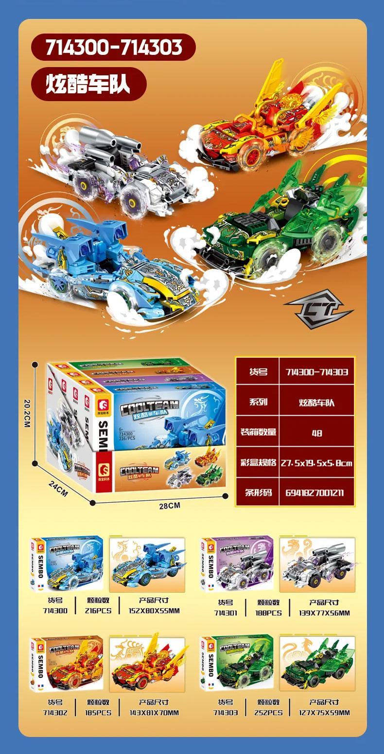 Bộ lắp ghép Xe đua SEMBO 714301, đồ chơi mô hình xe thể thao tốc độ cho con trai 6 tuổi, giá tốt, hộp sản phẩm