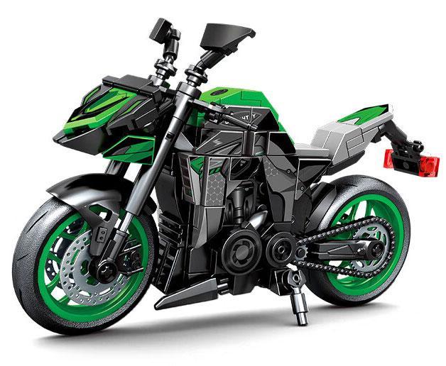 bộ lắp ráp Mô tô BK2, đồ chơi mô hình Xe mô tô BK2, mô hình mô tô SEMBO 714548 màu xanh lá đen, đồ chơi lắp ráp cho bé trai 6 tuổi, giá tốt