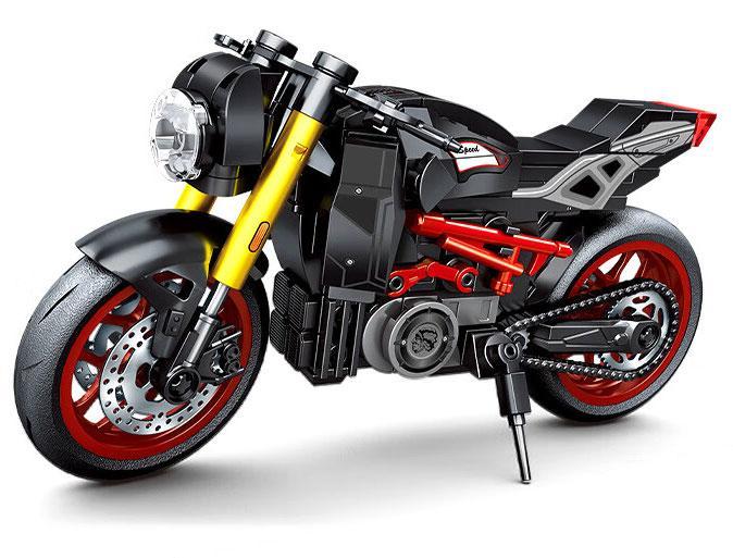 Bộ lắp ráp Mô tô BK2 SEMBO 714550, đồ chơi mô hình xe mô tô thể thao màu đen vàng đỏ, phù hợp bé trai 6 tuổi, giá tốt.