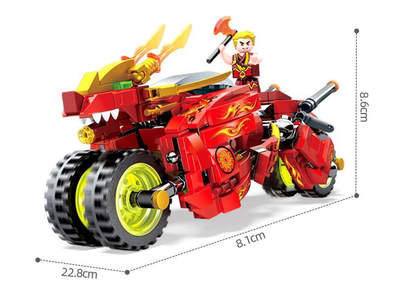 Mô hình Sembo Block 1000 Mô tô Rồng Lửa biến hình, kích thước 22.8x8.1x8.6cm, đồ chơi mô hình Robot Rồng Lửa cho bé trai 6 tuổi, giá tốt.